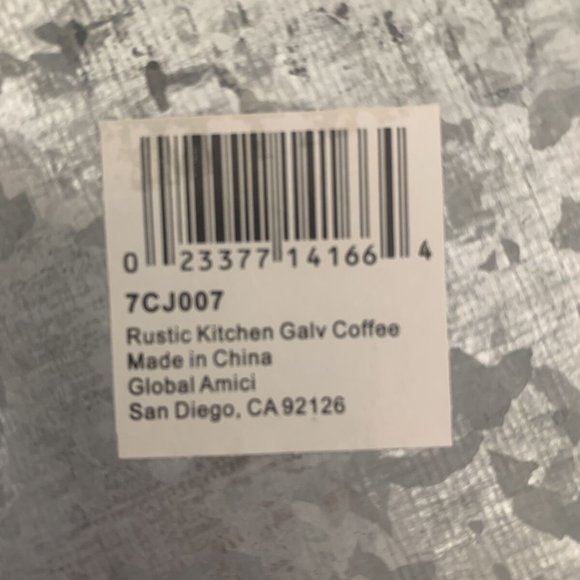 Rustic Farmhouse Galvanized Metal Kitchen Storage Canister Jar lot 4 +coffee 🆕 - Picture 6 of 13